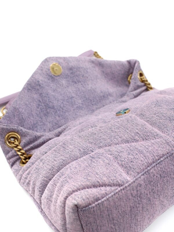 Borsa Saint Laurent Puffer small in denim Lilla