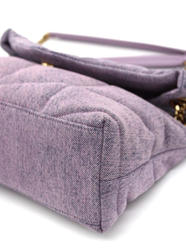 Borsa Saint Laurent Puffer small in denim Lilla