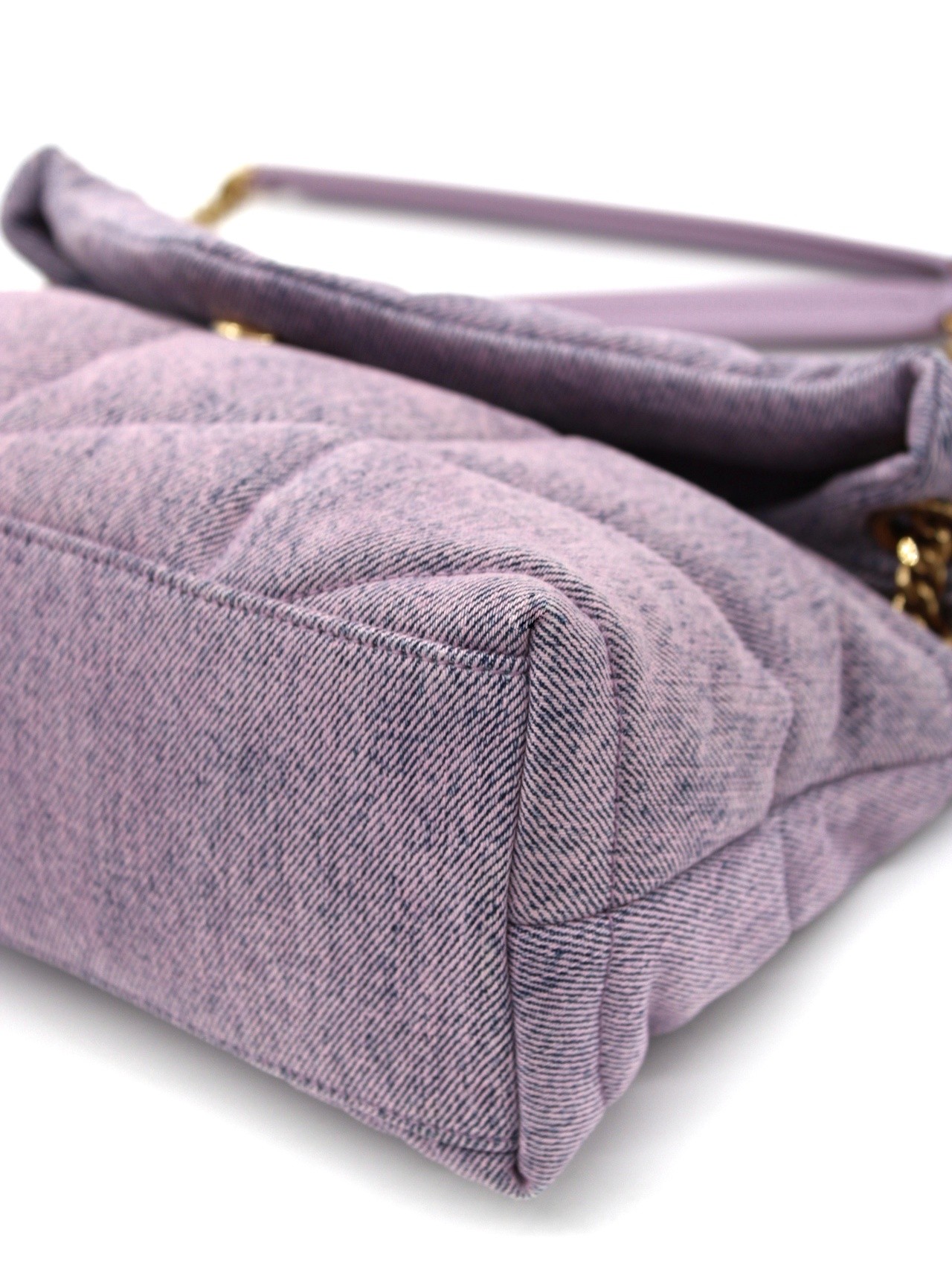 Borsa Saint Laurent Puffer small in denim Lilla thumb