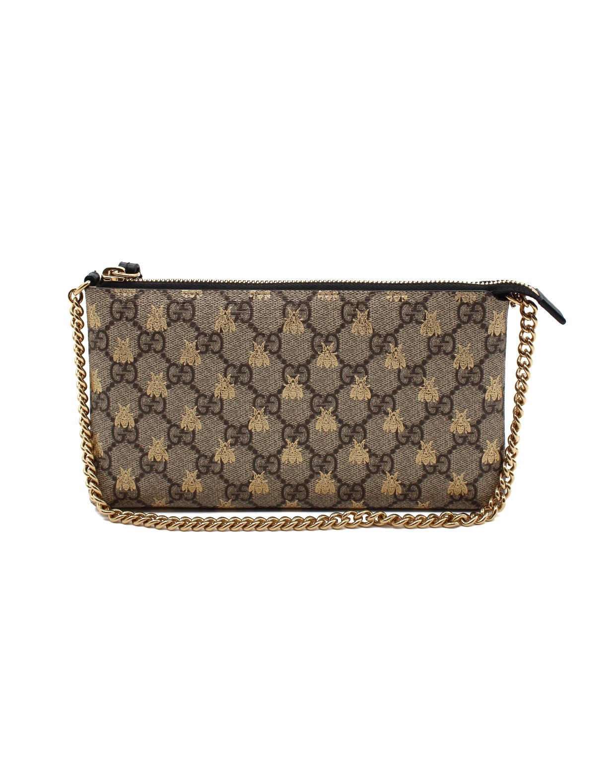 Pochette Gucci Ape In Tessuto GG Supreme e Pelle Nera thumb