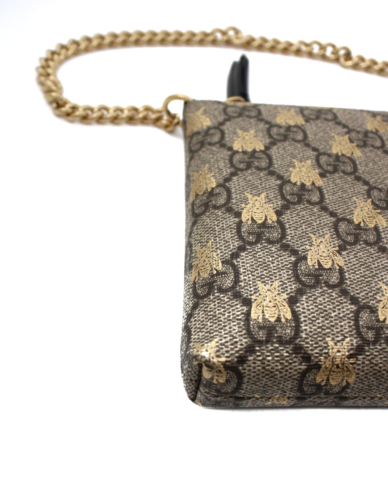 Pochette Gucci Ape In Tessuto GG Supreme e Pelle Nera thumb