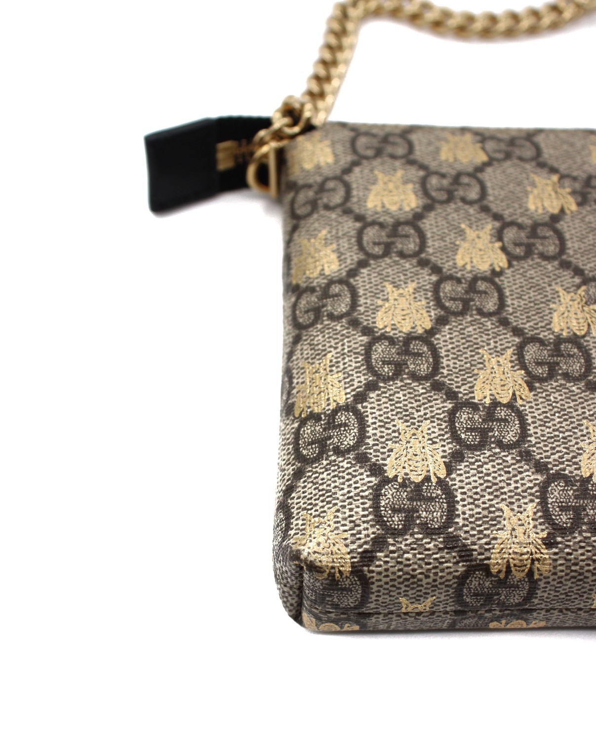 Pochette Gucci Ape In Tessuto GG Supreme e Pelle Nera thumb