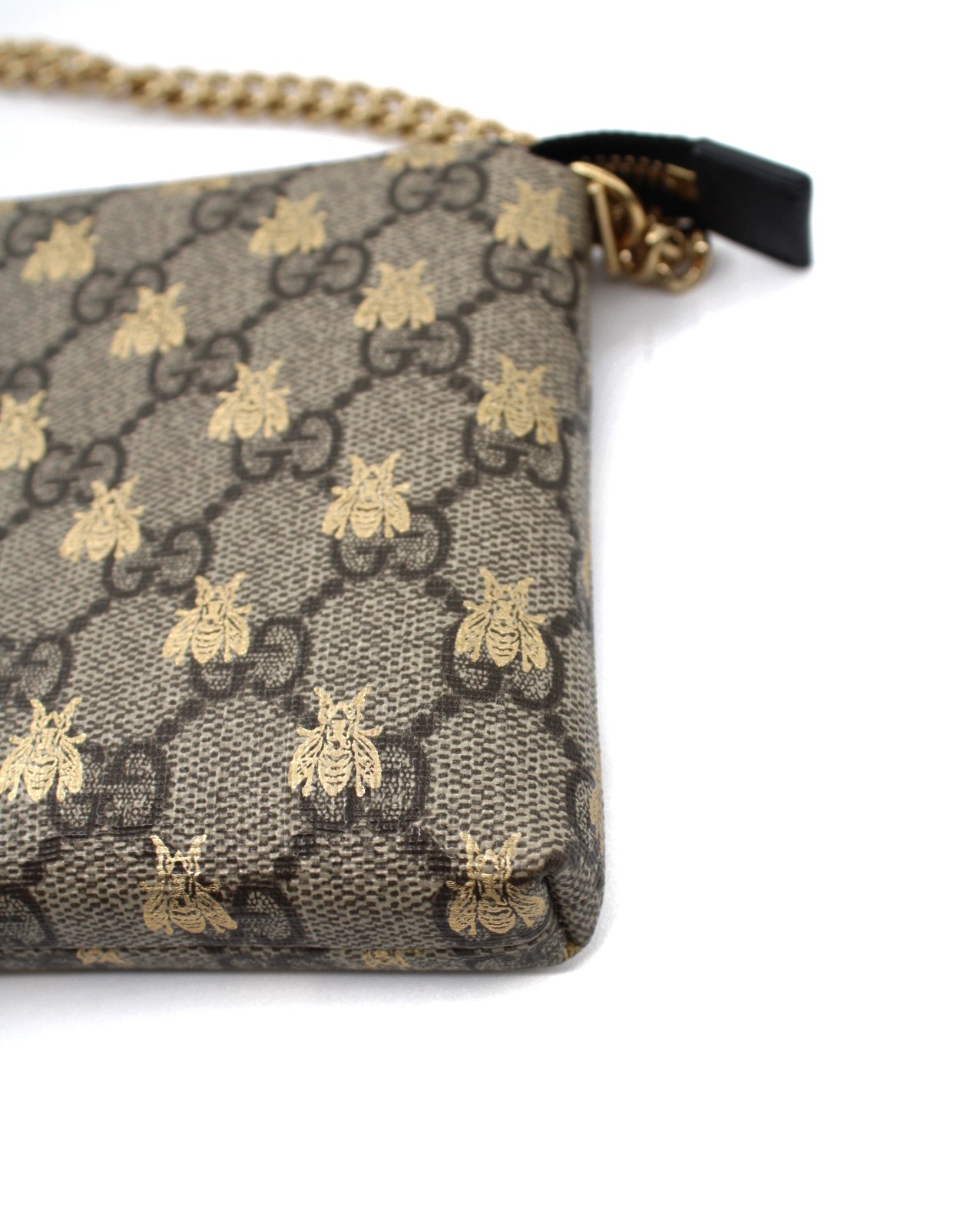 Pochette Gucci Ape In Tessuto GG Supreme e Pelle Nera thumb