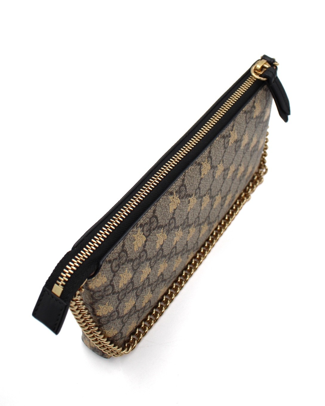 Pochette Gucci Ape In Tessuto GG Supreme e Pelle Nera thumb