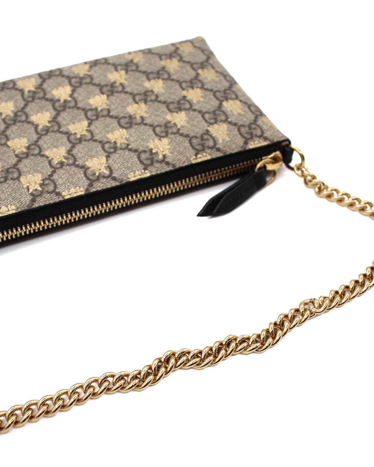 Pochette Gucci Ape In Tessuto GG Supreme e Pelle Nera thumb