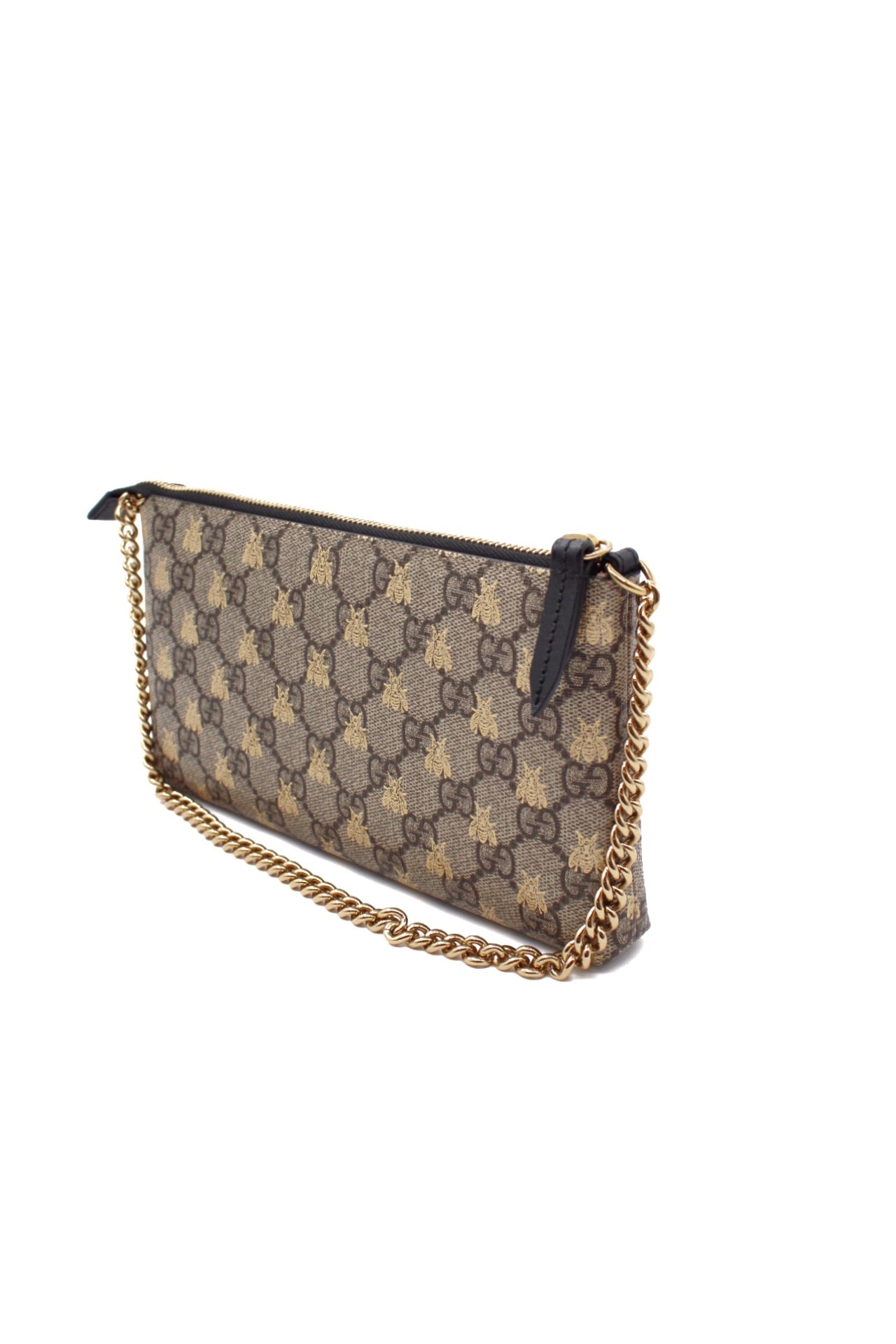 Pochette Gucci Ape In Tessuto GG Supreme e Pelle Nera thumb