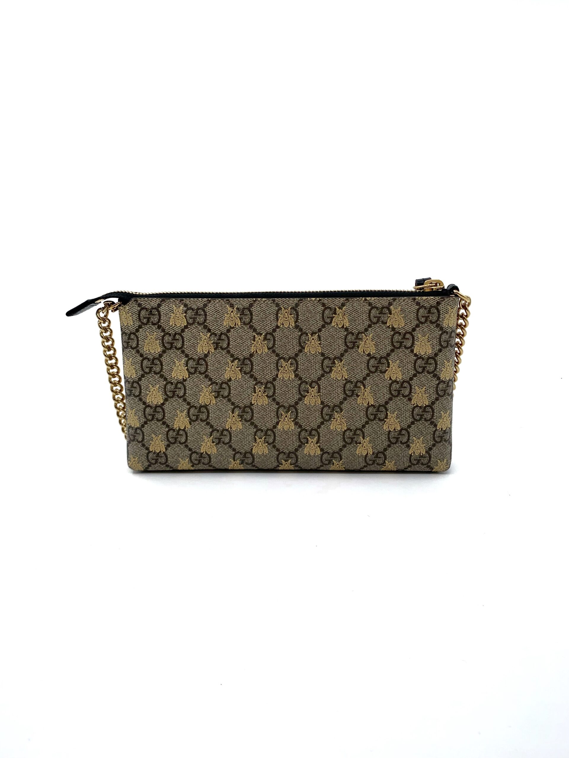 Pochette Gucci Ape In Tessuto GG Supreme e Pelle Nera thumb