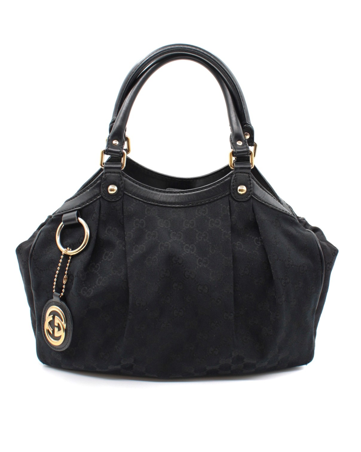 Borsa Gucci Sukey In Tessuto GG e Pelle Nera thumb