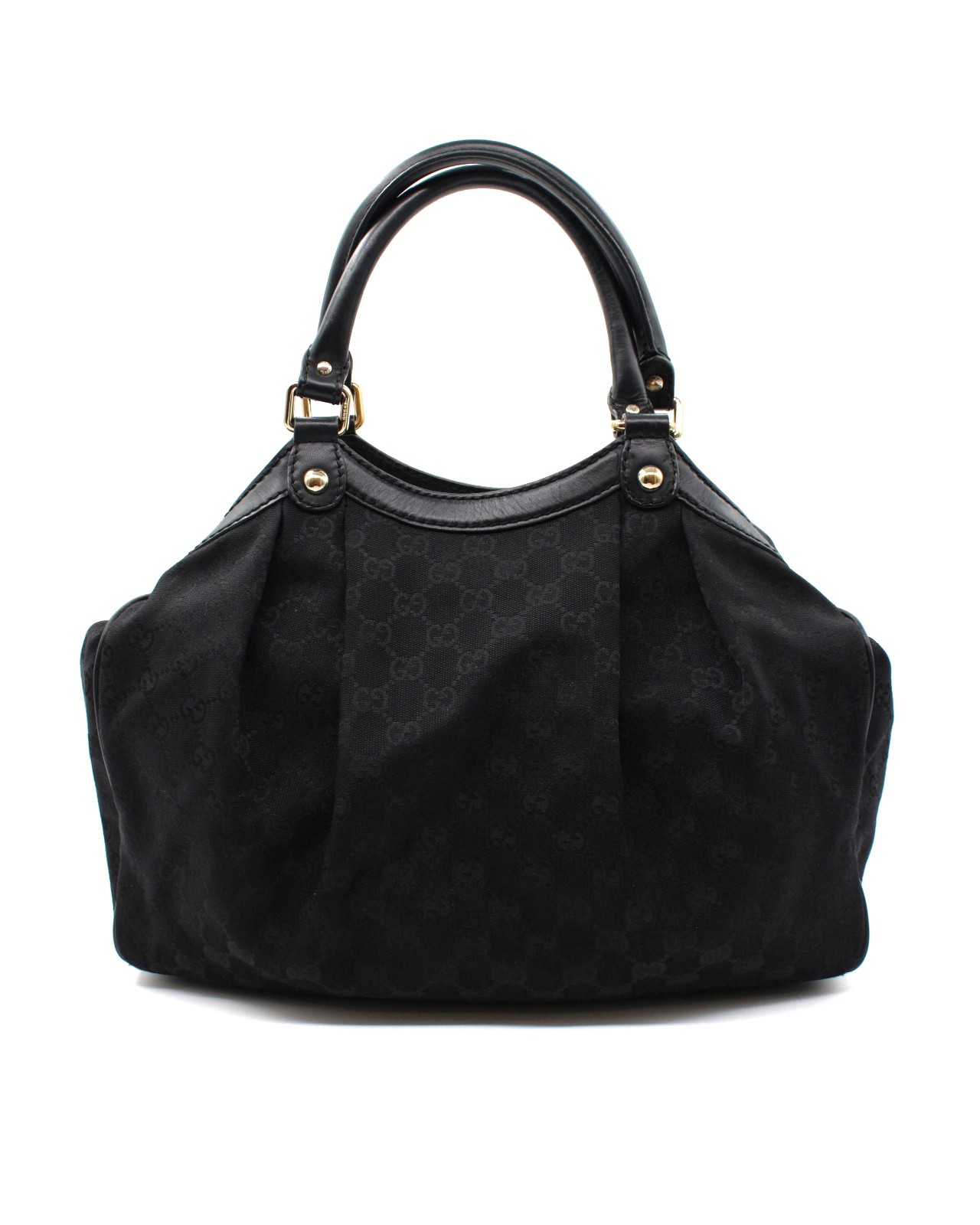 Borsa Gucci Sukey In Tessuto GG e Pelle Nera thumb