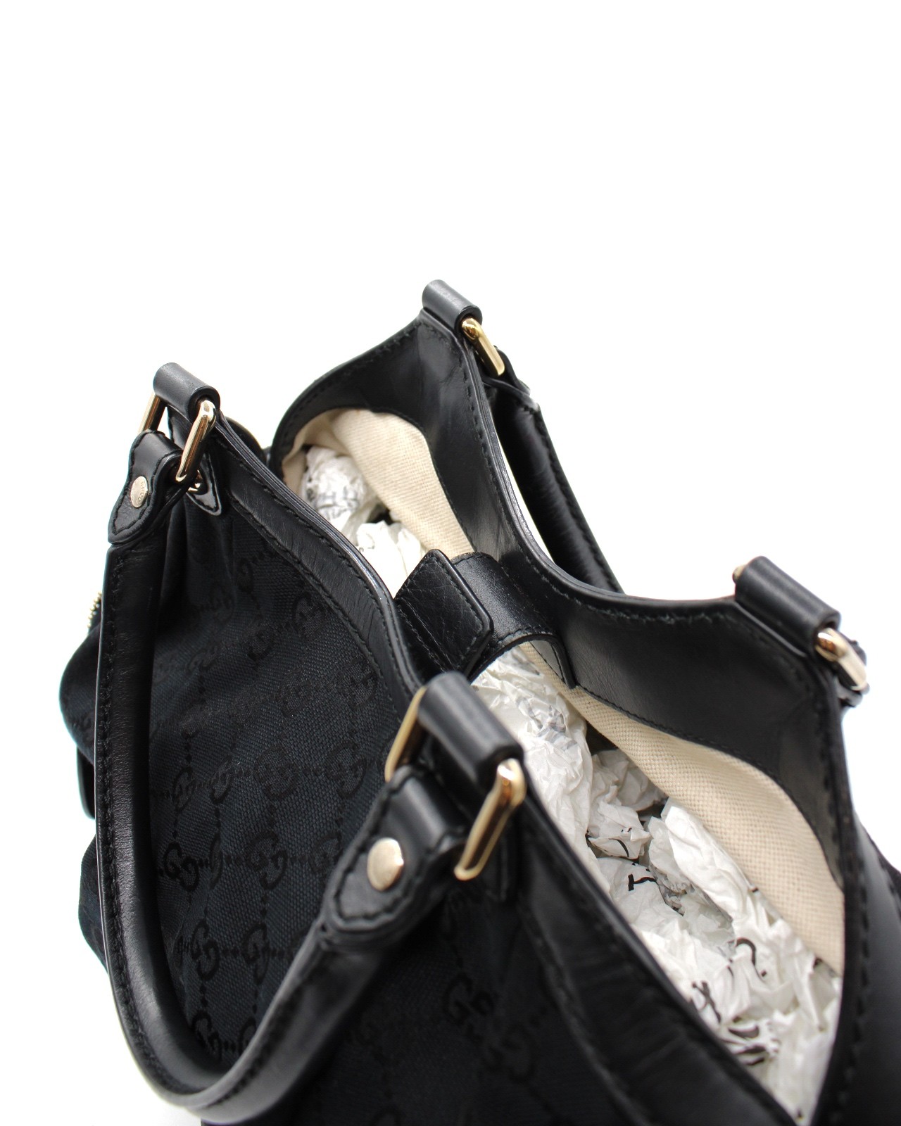 Borsa Gucci Sukey In Tessuto GG e Pelle Nera thumb