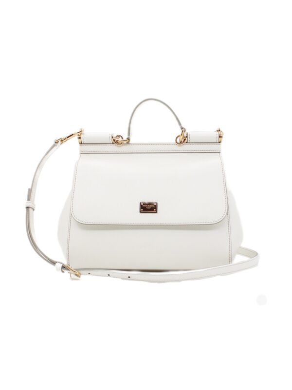 Borsa Dolce E Gabbana Sicily Grande in pelle bianca