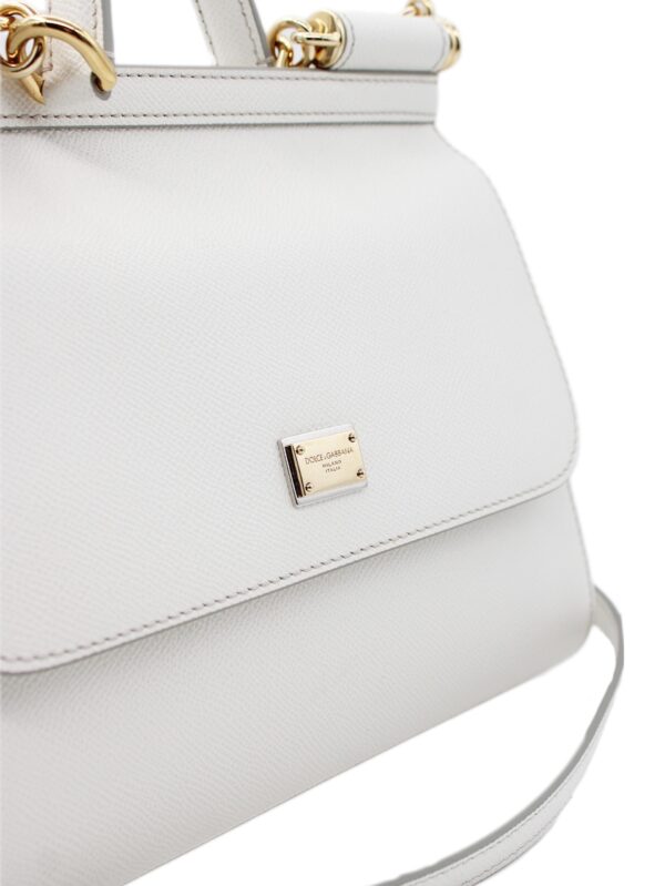 Borsa Dolce E Gabbana Sicily Grande in pelle bianca