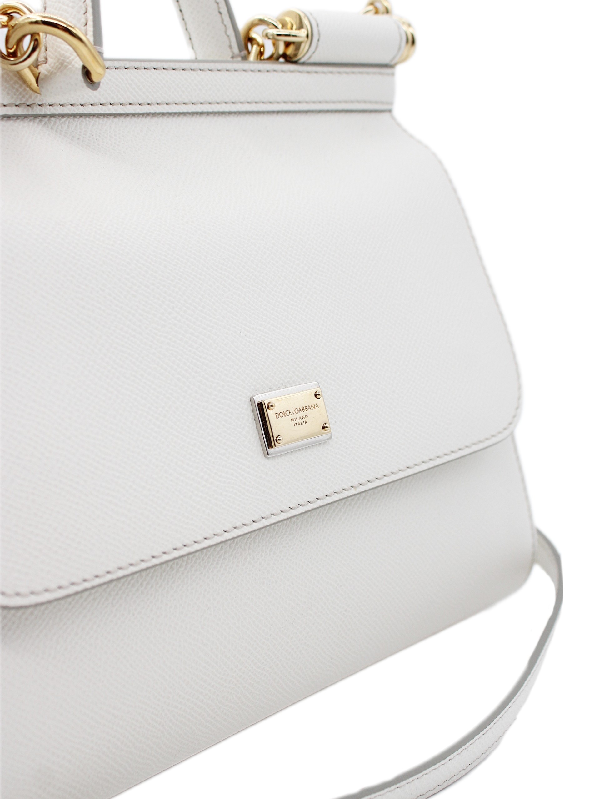 Borsa Dolce E Gabbana Sicily Grande in pelle bianca thumb