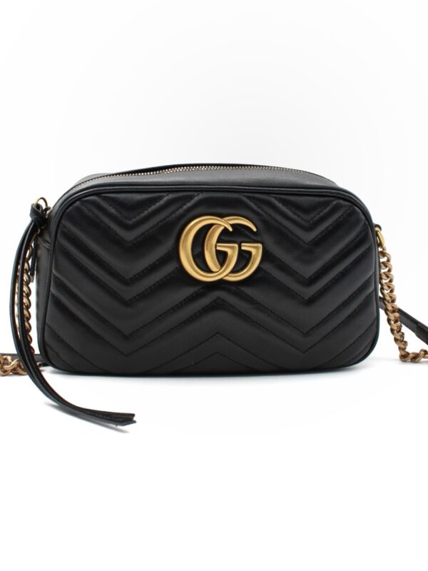 Borsa Gucci GG Marmont 24 In Pelle Matelassè Nera