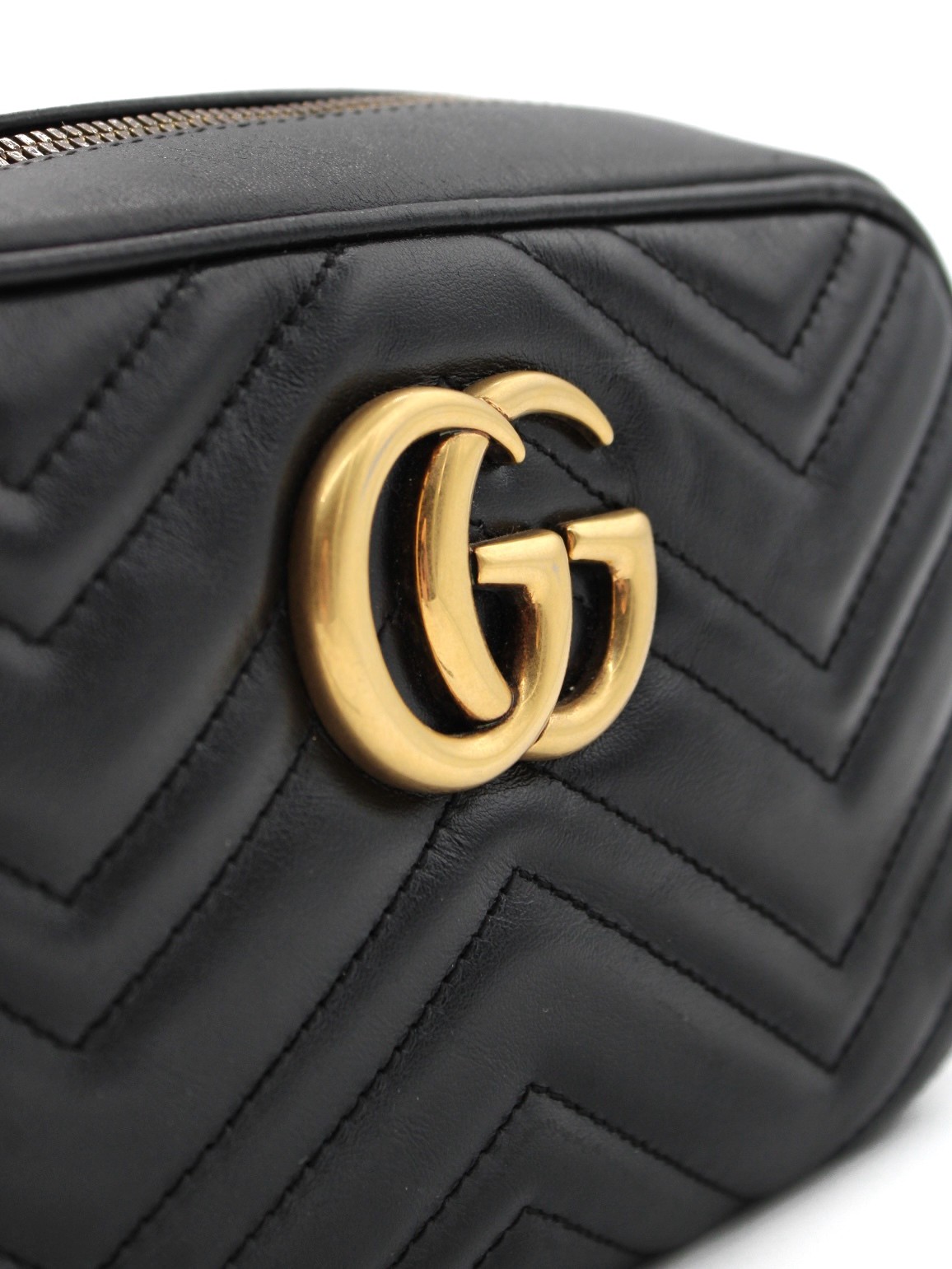 Borsa Gucci GG Marmont 24 In Pelle Matelassè Nera thumb