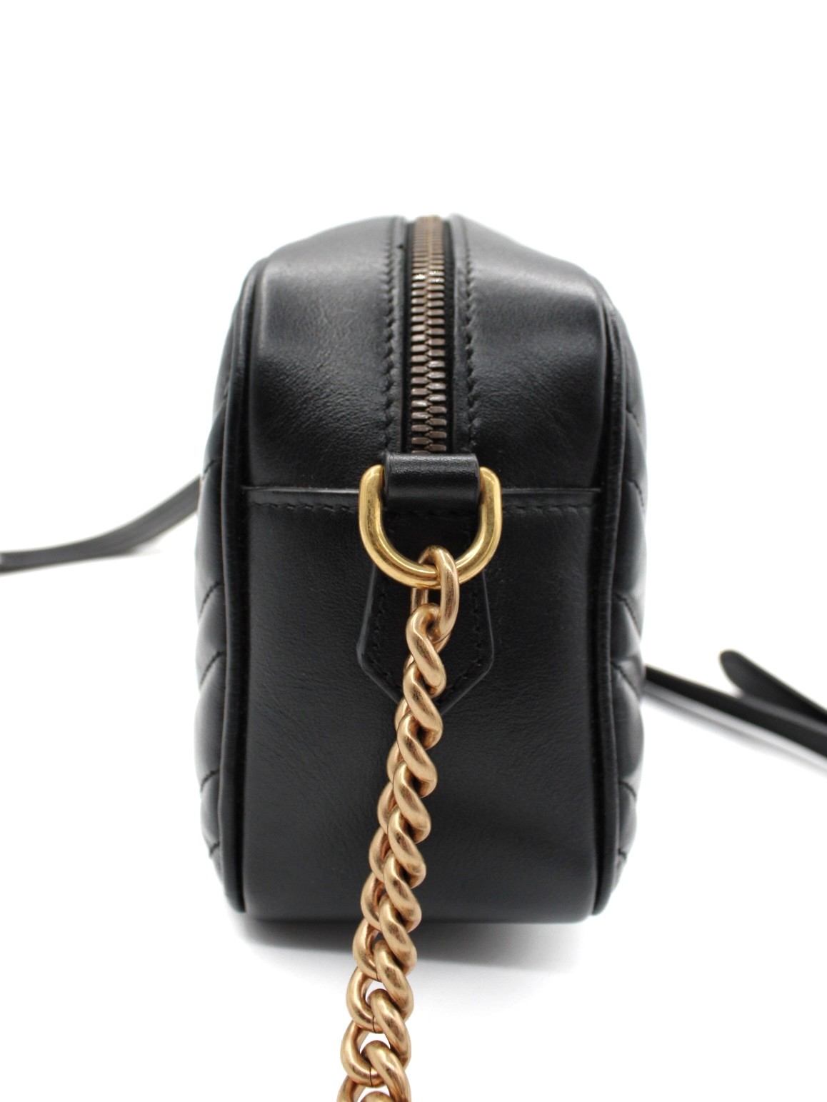 Borsa Gucci GG Marmont 24 In Pelle Matelassè Nera thumb