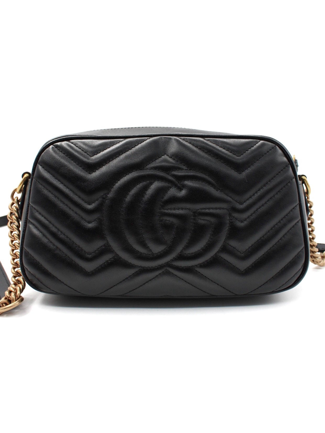 Borsa Gucci GG Marmont 24 In Pelle Matelassè Nera thumb