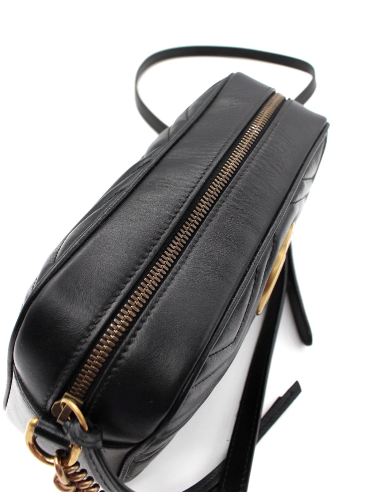 Borsa Gucci GG Marmont 24 In Pelle Matelassè Nera thumb