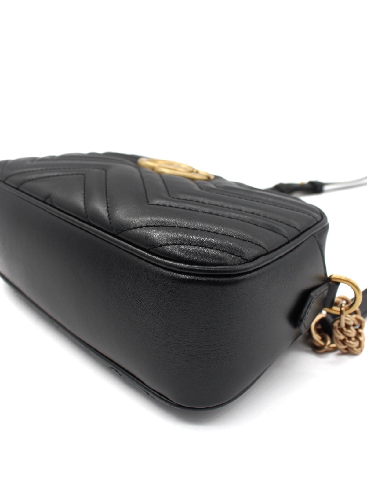 Borsa Gucci GG Marmont 24 In Pelle Matelassè Nera thumb