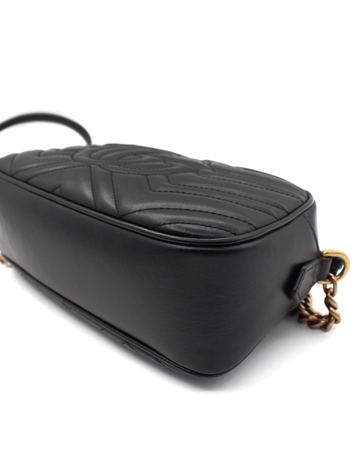 Borsa Gucci GG Marmont 24 In Pelle Matelassè Nera thumb