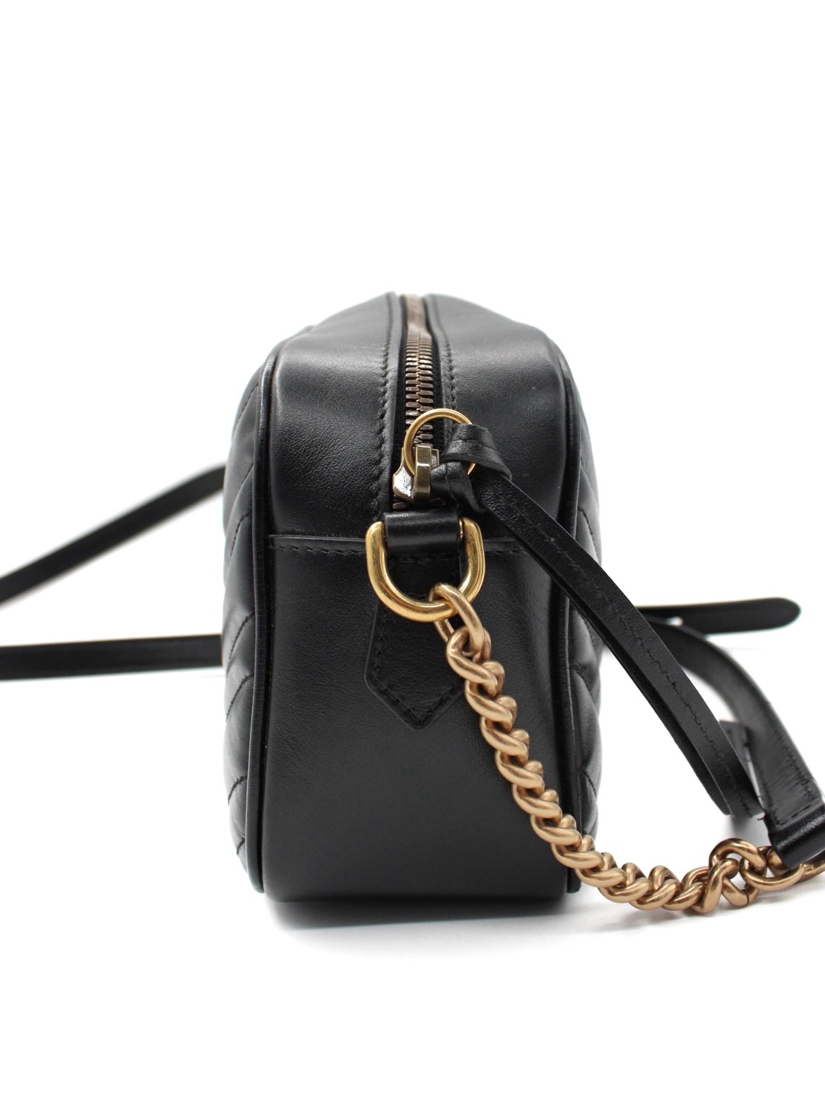 Borsa Gucci GG Marmont 24 In Pelle Matelassè Nera thumb