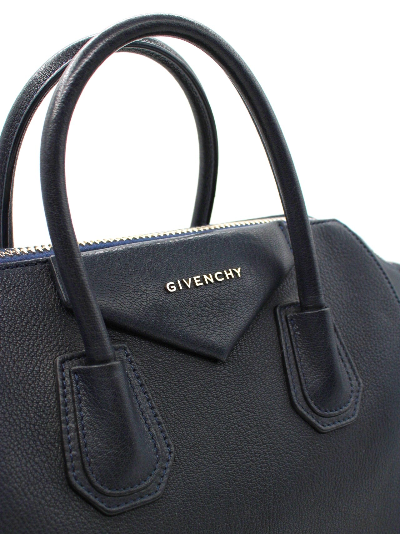Borsa Givenchy Antigona in pelle blu notte thumb