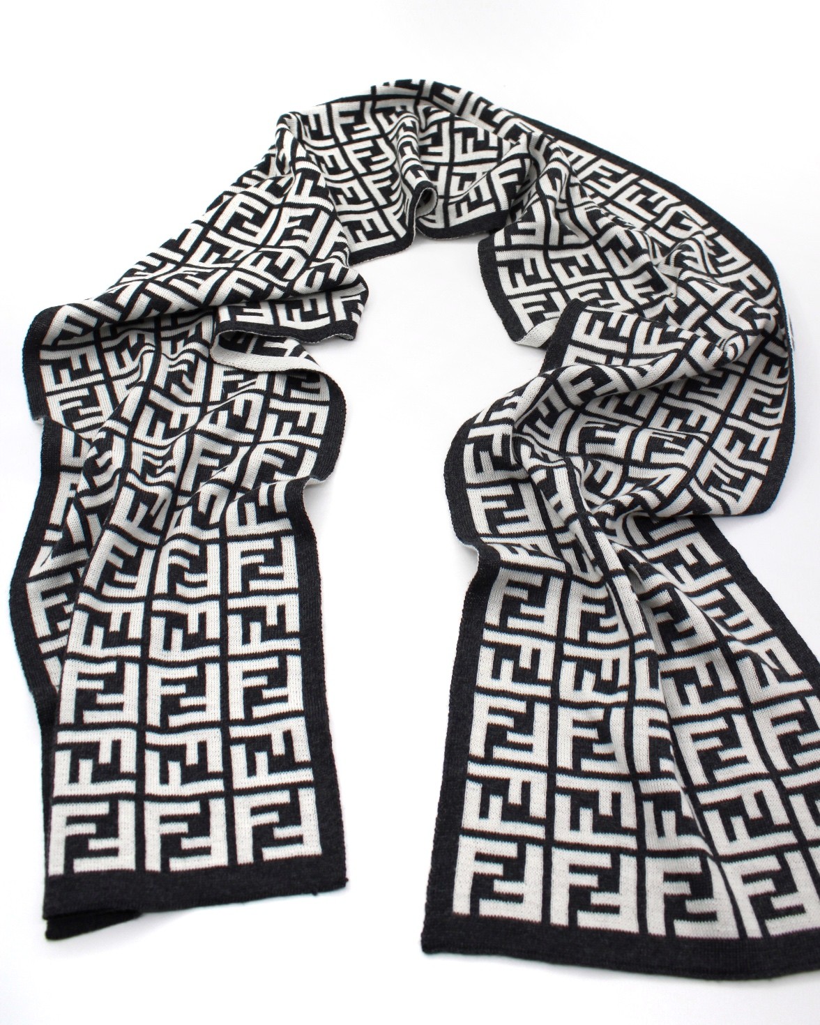 Sciarpa Fendi FF Bianca E Antracite thumb