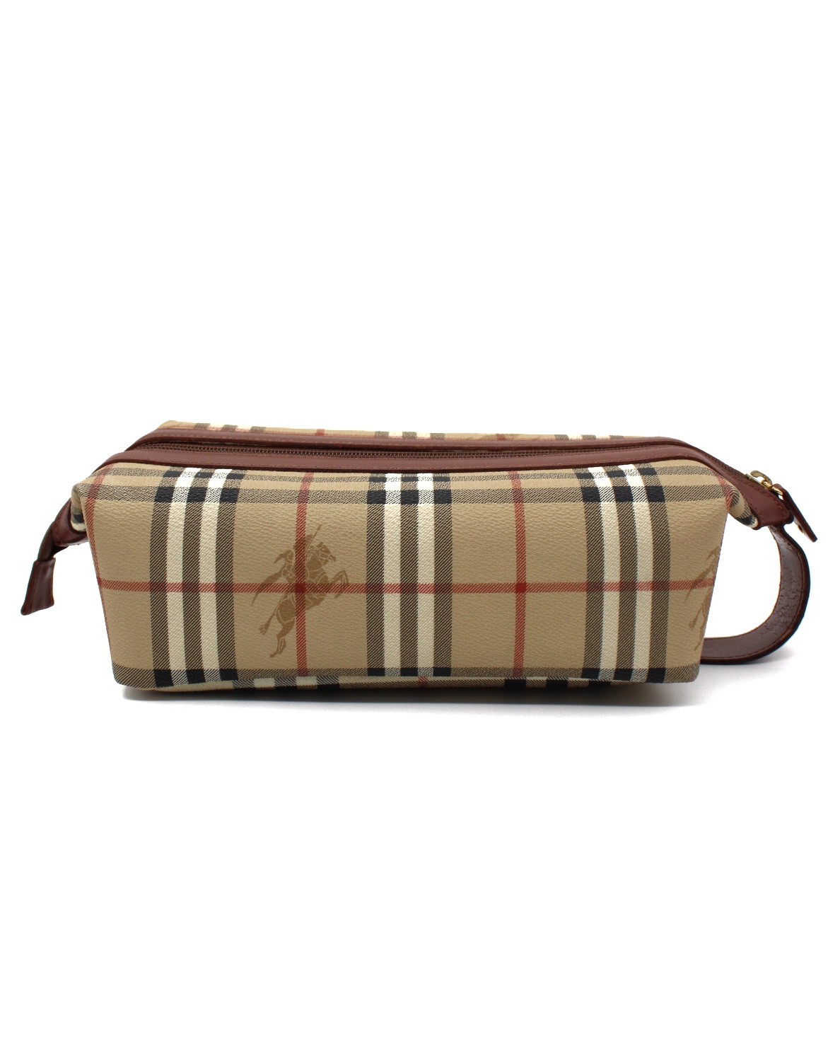 Beauty Case  Burberry In Tela Plastificata e Pelle Marrone thumb
