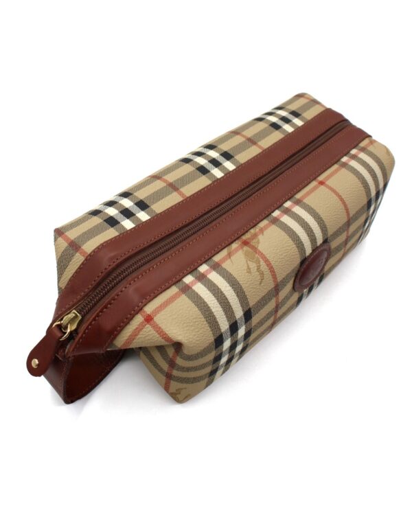 Beauty Case  Burberry In Tela Plastificata e Pelle Marrone