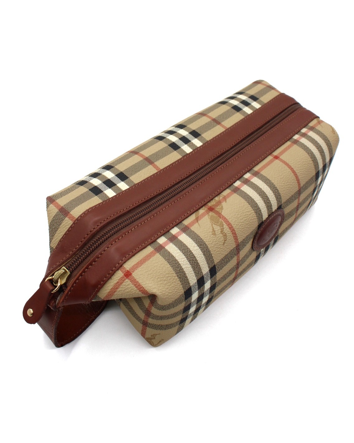 Beauty Case  Burberry In Tela Plastificata e Pelle Marrone thumb