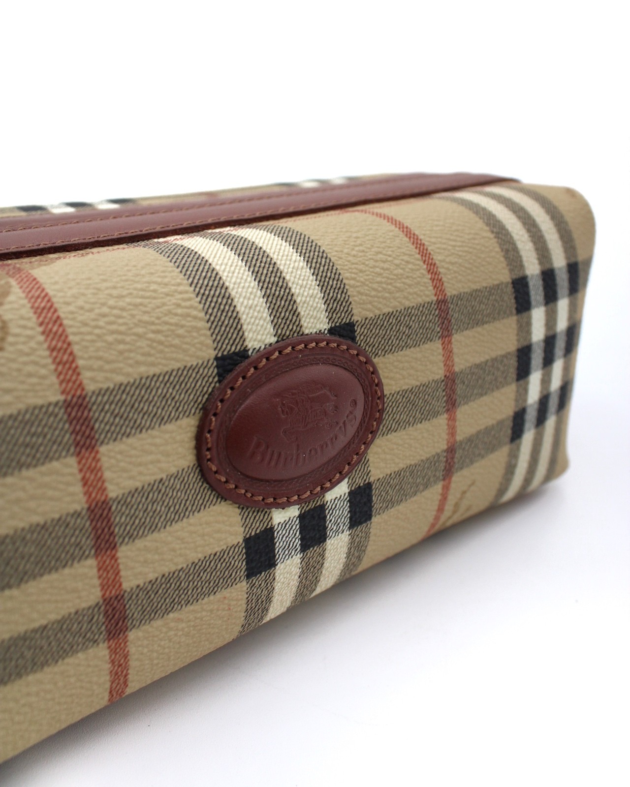 Beauty Case  Burberry In Tela Plastificata e Pelle Marrone thumb