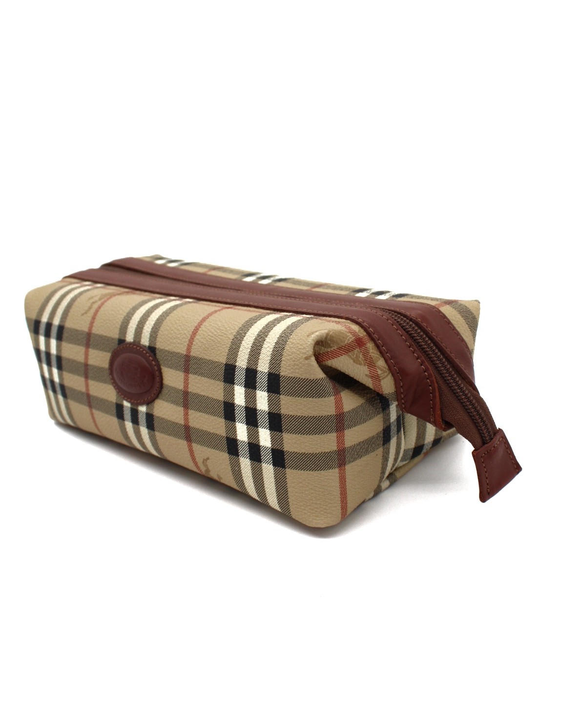 Beauty Case  Burberry In Tela Plastificata e Pelle Marrone thumb