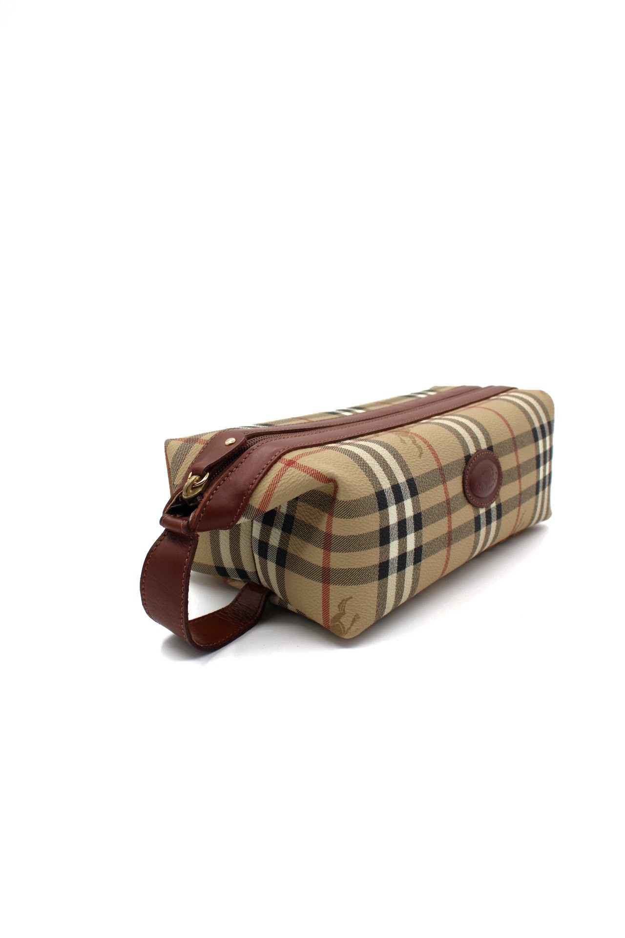 Beauty Case  Burberry In Tela Plastificata e Pelle Marrone thumb