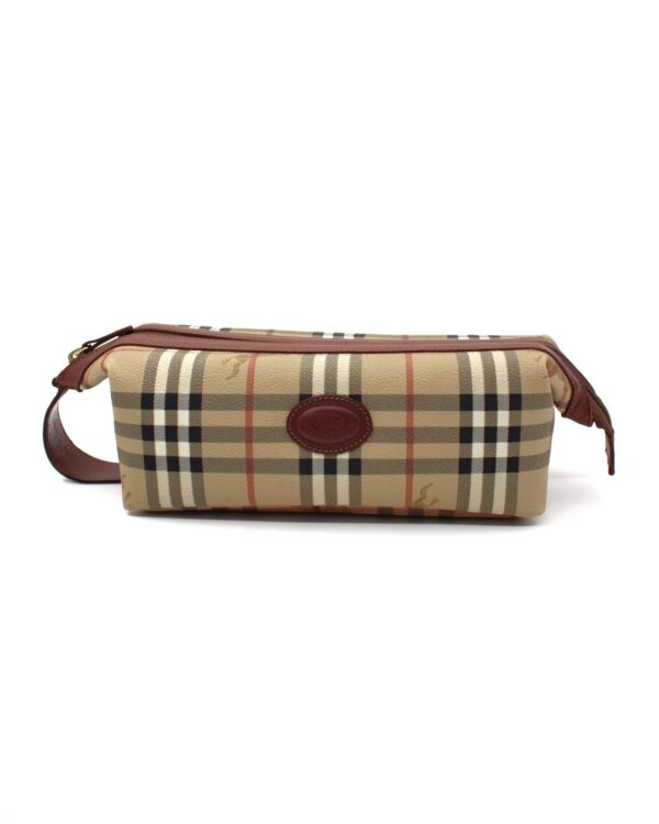 Beauty Case  Burberry In Tela Plastificata e Pelle Marrone