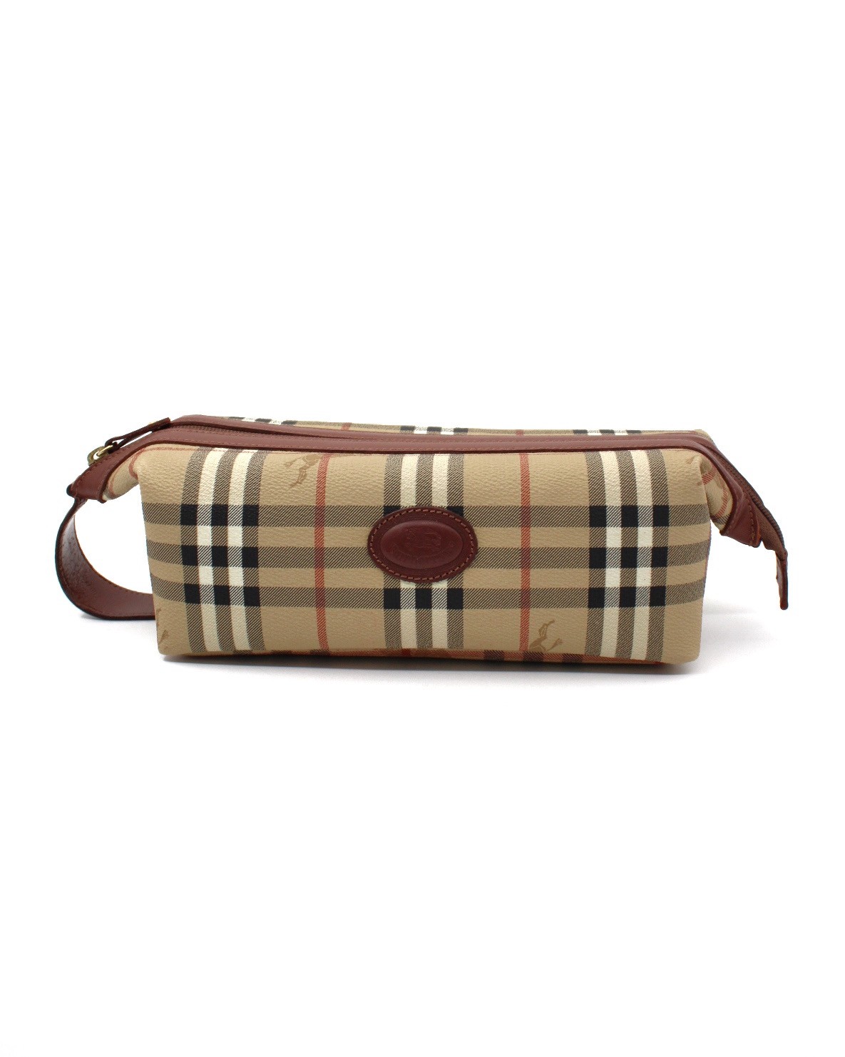 Beauty Case  Burberry In Tela Plastificata e Pelle Marrone thumb