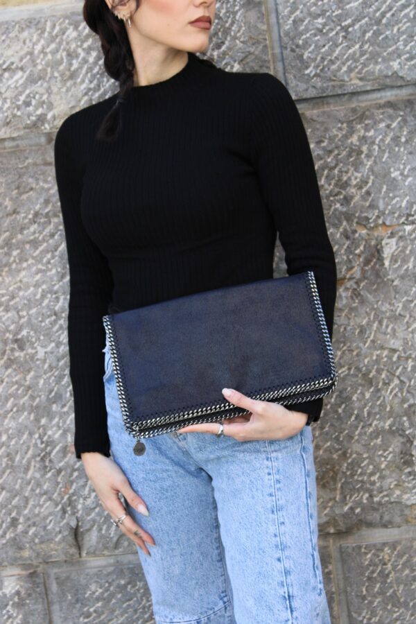 Pochette Stella McCartney Continental blu notte