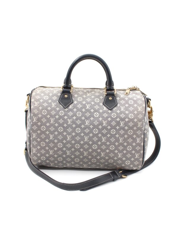 Speedy Louis Vuitton Mini Lin inserti in pelle blu