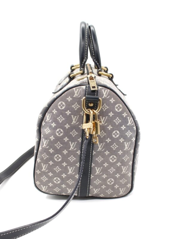 Speedy Louis Vuitton Mini Lin inserti in pelle blu