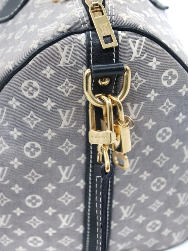Speedy Louis Vuitton Mini Lin inserti in pelle blu