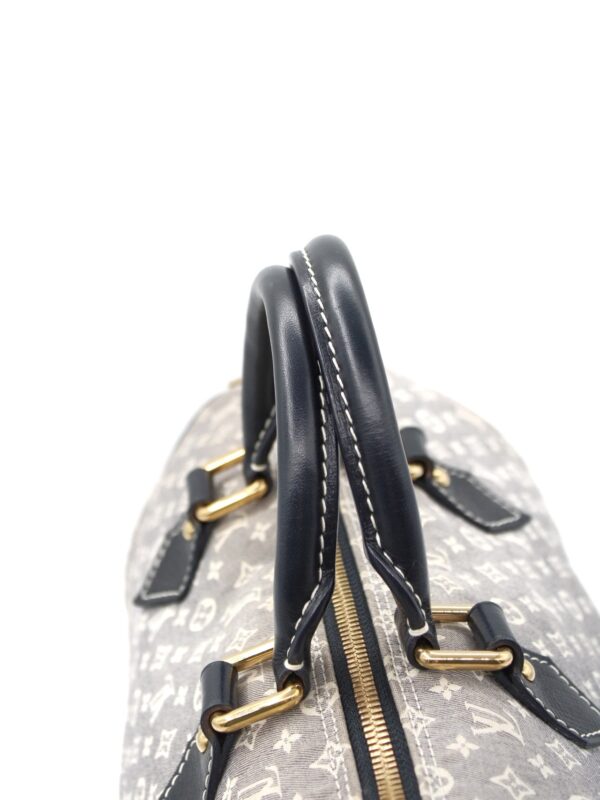 Speedy Louis Vuitton Mini Lin inserti in pelle blu