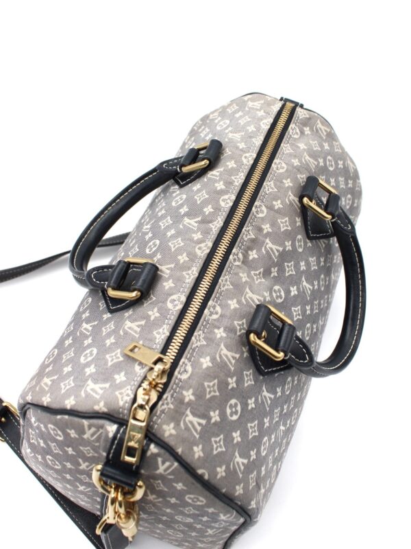 Speedy Louis Vuitton Mini Lin inserti in pelle blu