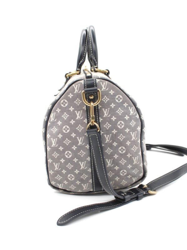 Speedy Louis Vuitton Mini Lin inserti in pelle blu
