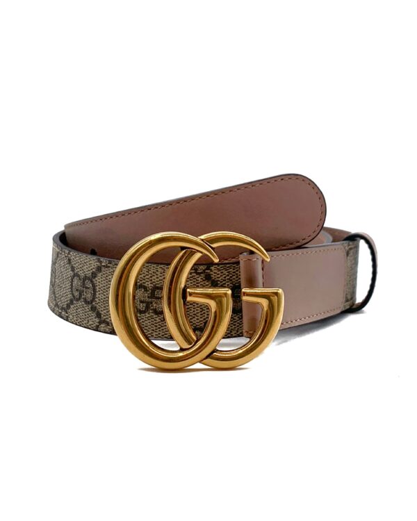 Cintura Gucci Marmont 3 GG Supreme e Pelle