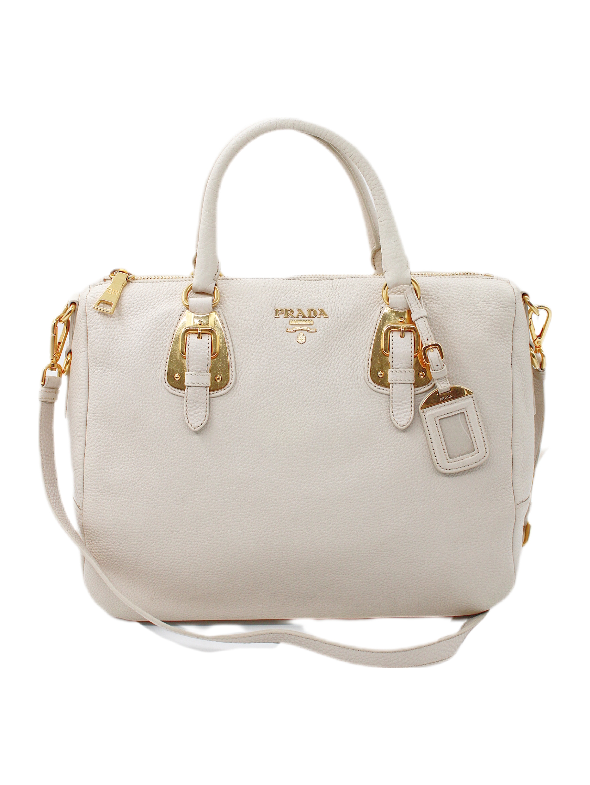 Shopper Prada in pelle martellata thumb