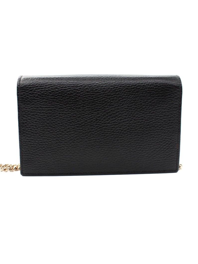 Tracolla Gucci Interlocking in Pelle Martellata Nera thumb