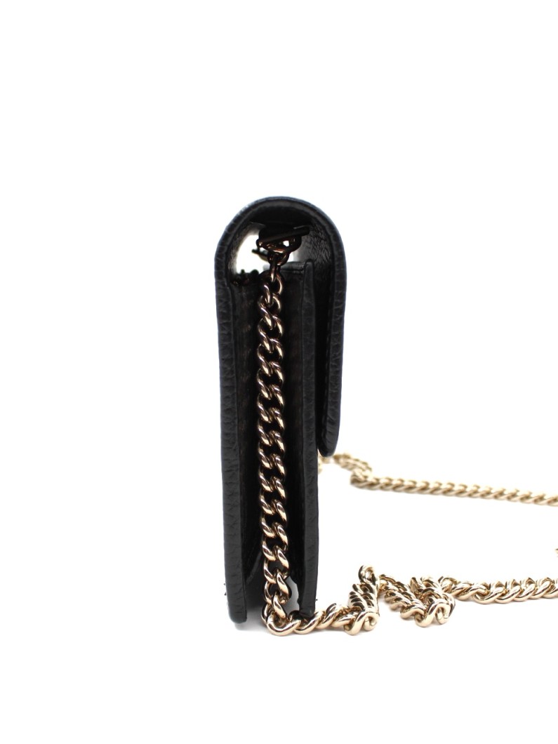 Tracolla Gucci Interlocking in Pelle Martellata Nera thumb