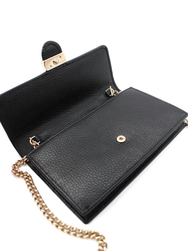 Tracolla Gucci Interlocking in Pelle Martellata Nera