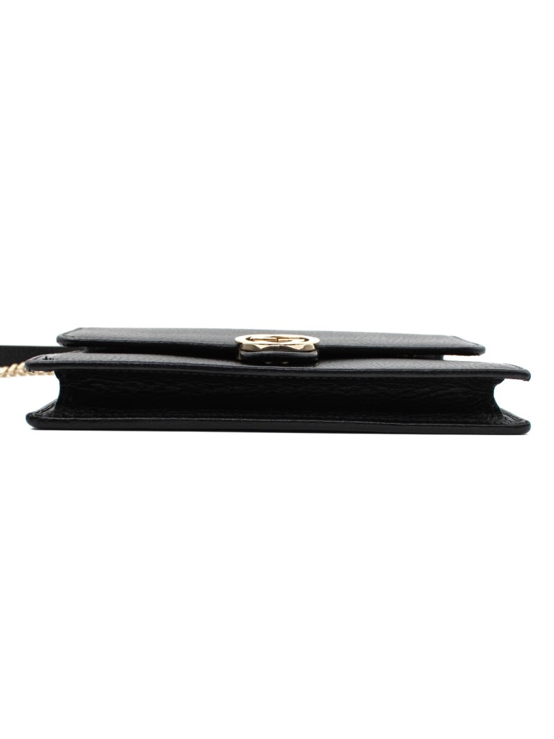 Tracolla Gucci Interlocking in Pelle Martellata Nera thumb
