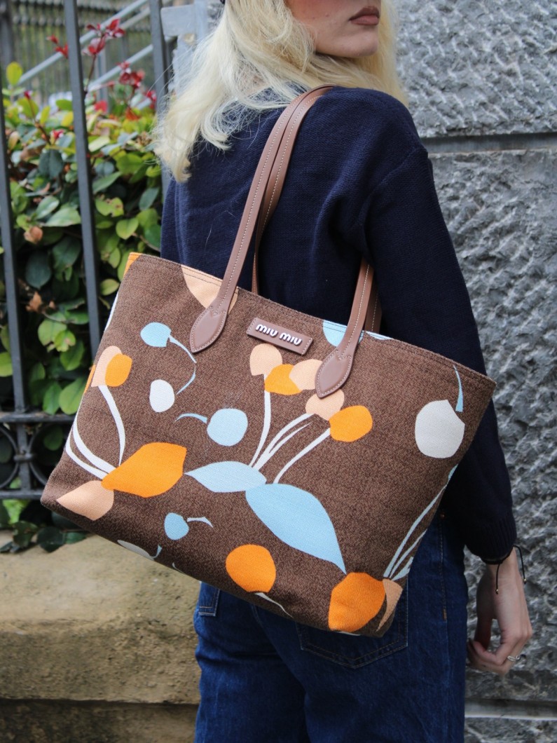 Borsa Miu Miu floral a spalla thumb