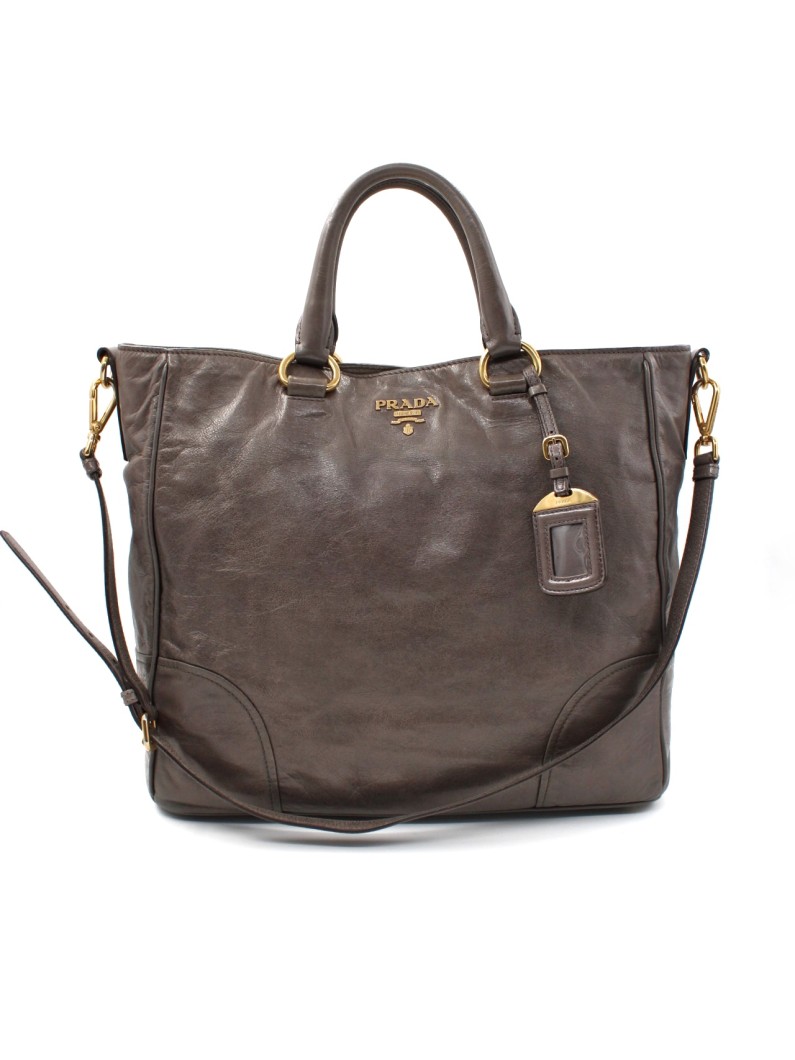 Borsa Prada in Pelle di Vitello Fango thumb